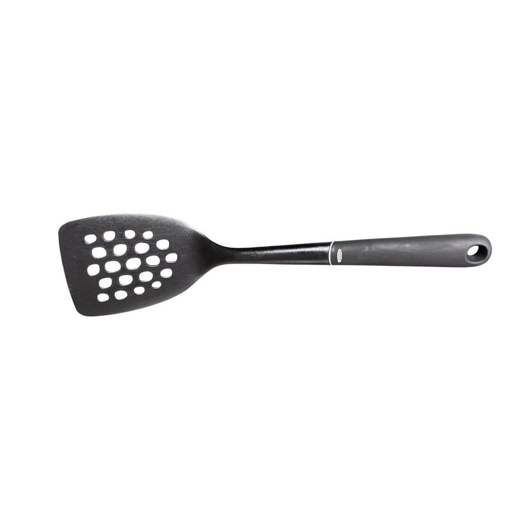 OXO Good Grips Black Nylon Slotted‎ Turner Spatula Non-Stick Safe Heat Resistant